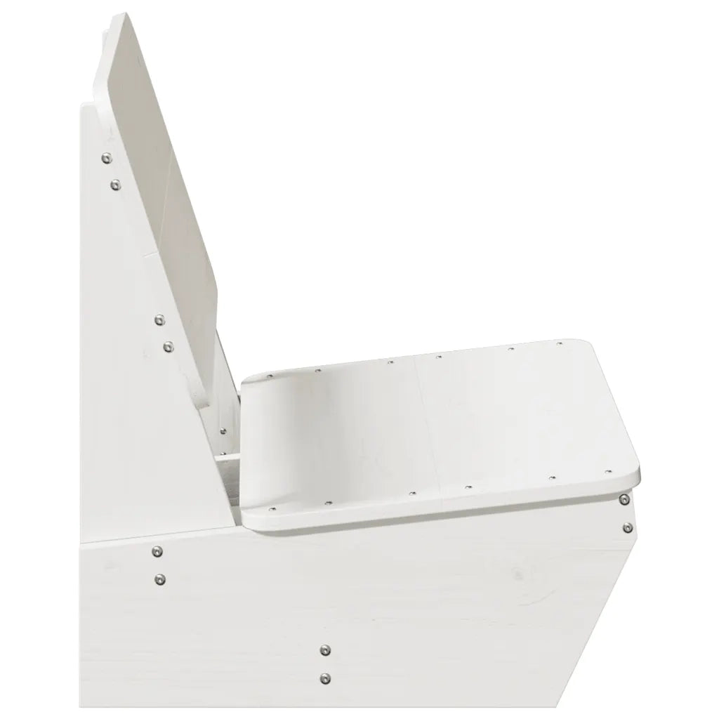 Sedia da Giardino Bianca 60x64x70,5cm in Legno Massello di Pino 859308