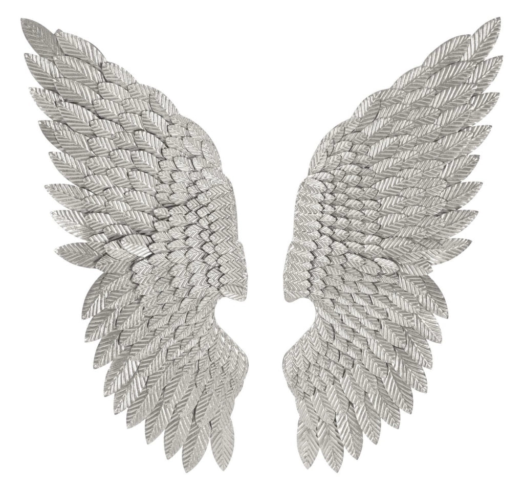 Pannello Ali Beauty Coppia Silver 37,5x3x100 cm in Ferro Argento