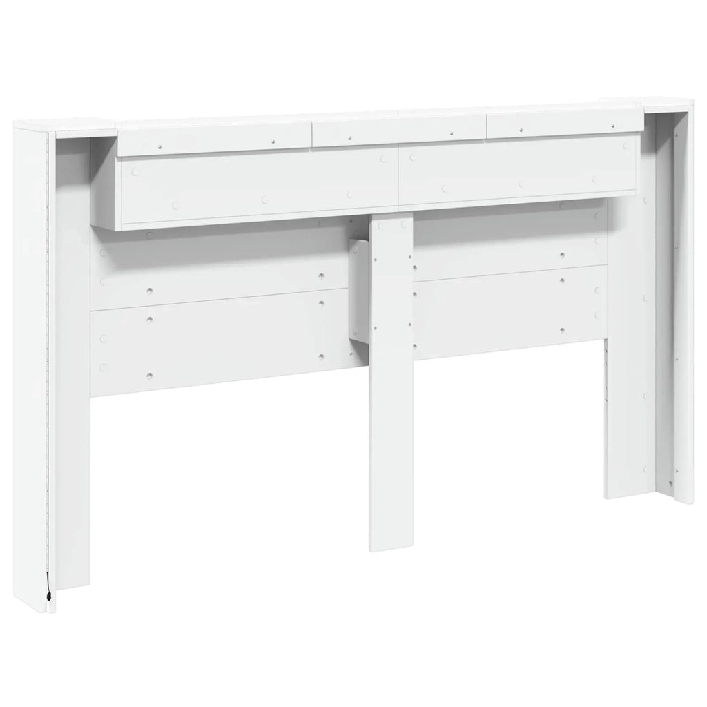 Testiera | Testata letto con mobile e LED Bianco 180 x 16,5 x 103,5 cm