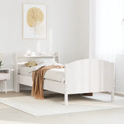 vidaXL Giroletto senza Materasso Bianco 100x200 cm Legno Massello Pino