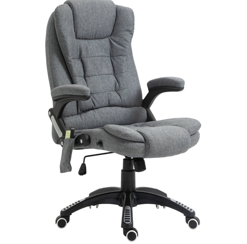 Poltrona da ufficio ergonomica con massaggio e riscaldamento grigio scuro