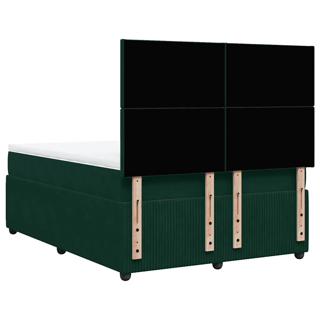 Giroletto a Molle con Materasso Verde Scuro 140x190 cm Velluto 3292331