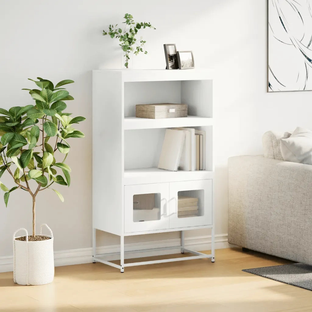 Credenza Bianca 68x39x123 cm in Acciaio 853373