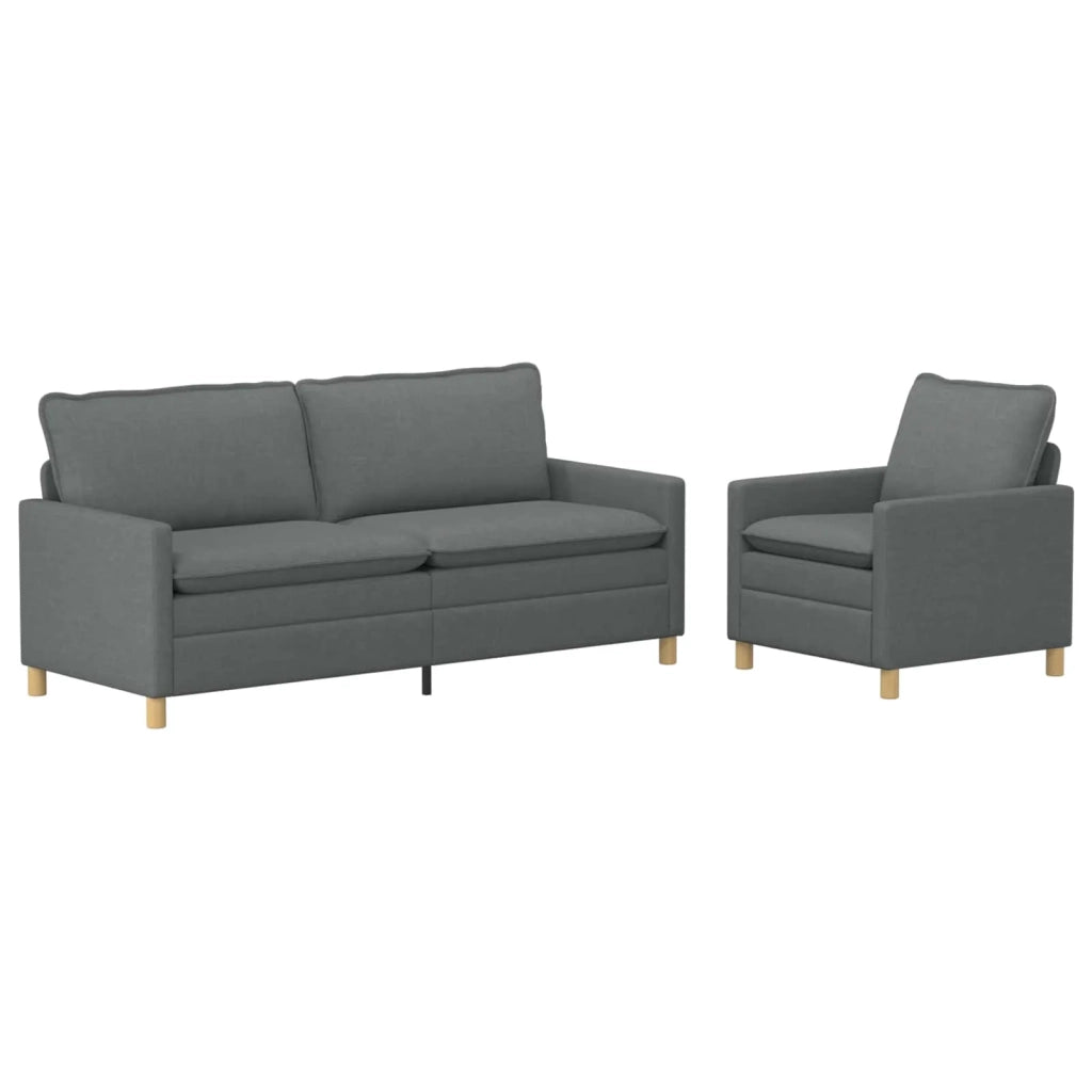 Set di divani 2 pz Grigio Scuro Tessuto 3417102