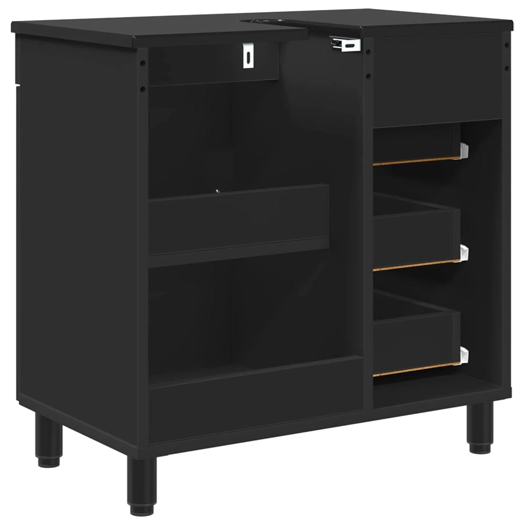 Mobile da bagno con lavabo con cassetto Nero 60 x 35 x 60 cm 889376