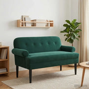 Loveseat con bottoni imbottiti Verde Scuro 120 x 66 x 78 cm 42041830