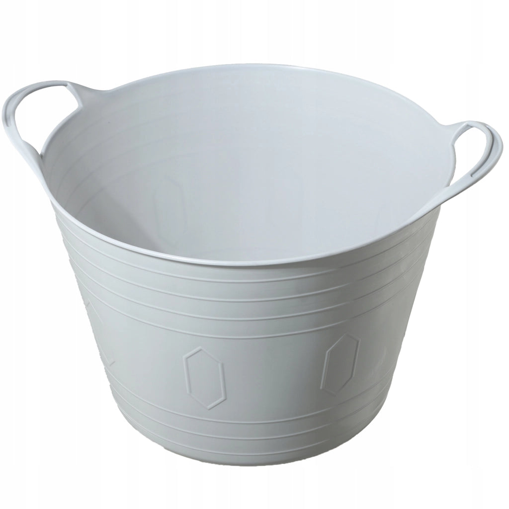Bacinella per bucato KADAX, bacinella rotonda in plastica, vasca flessibile, 15 litri, grigia
