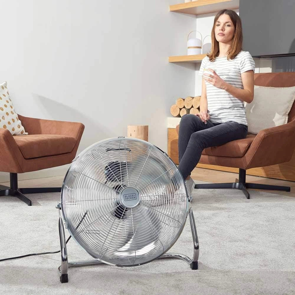 Black+decker bxeff120e ventilatore da pavimento, 120 w, plastica, metallo [classe di efficienza energetica a]