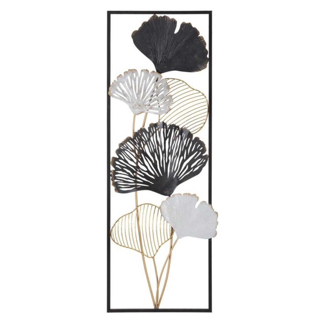 Decorazione in Metallo 3D Foglia 35, Multicolore, Metallo, 31x3,5x90 cm