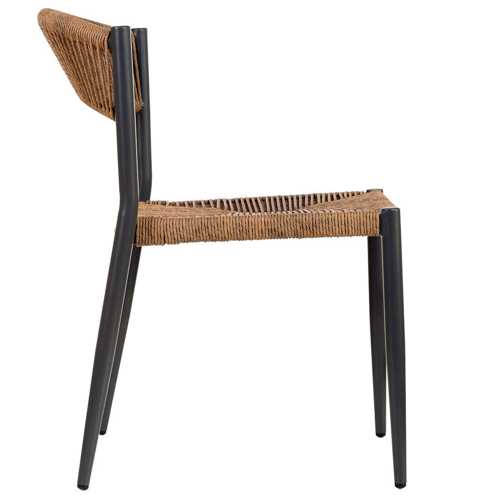Sedia in rattan sintetico marrone 48x60x78
