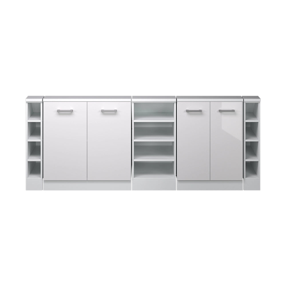 Set di mobili sottotetto Rion Bianco lucido/Bianco Set di 5 Vicco