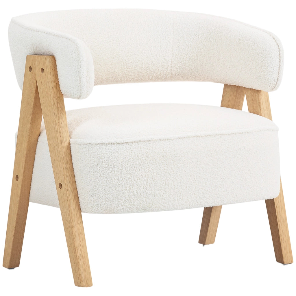 Poltrona in tessuto bouclette ¨C zephmum ¨C 70x64x71 cm, bianco