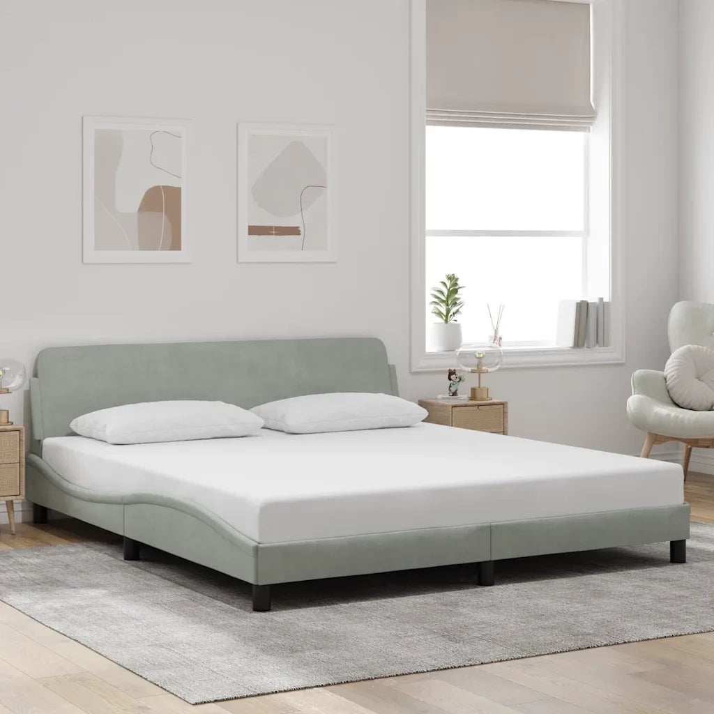 Struttura letto Dover Grigio Chiaro 180x200 cm in Velluto 373336