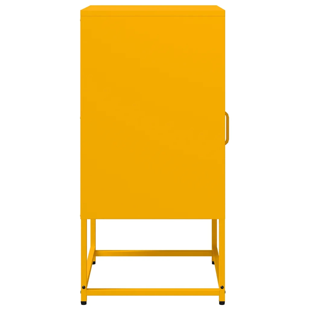 Comodino Giallo Senape 36x39x78 cm in Acciaio Laminato a Freddo