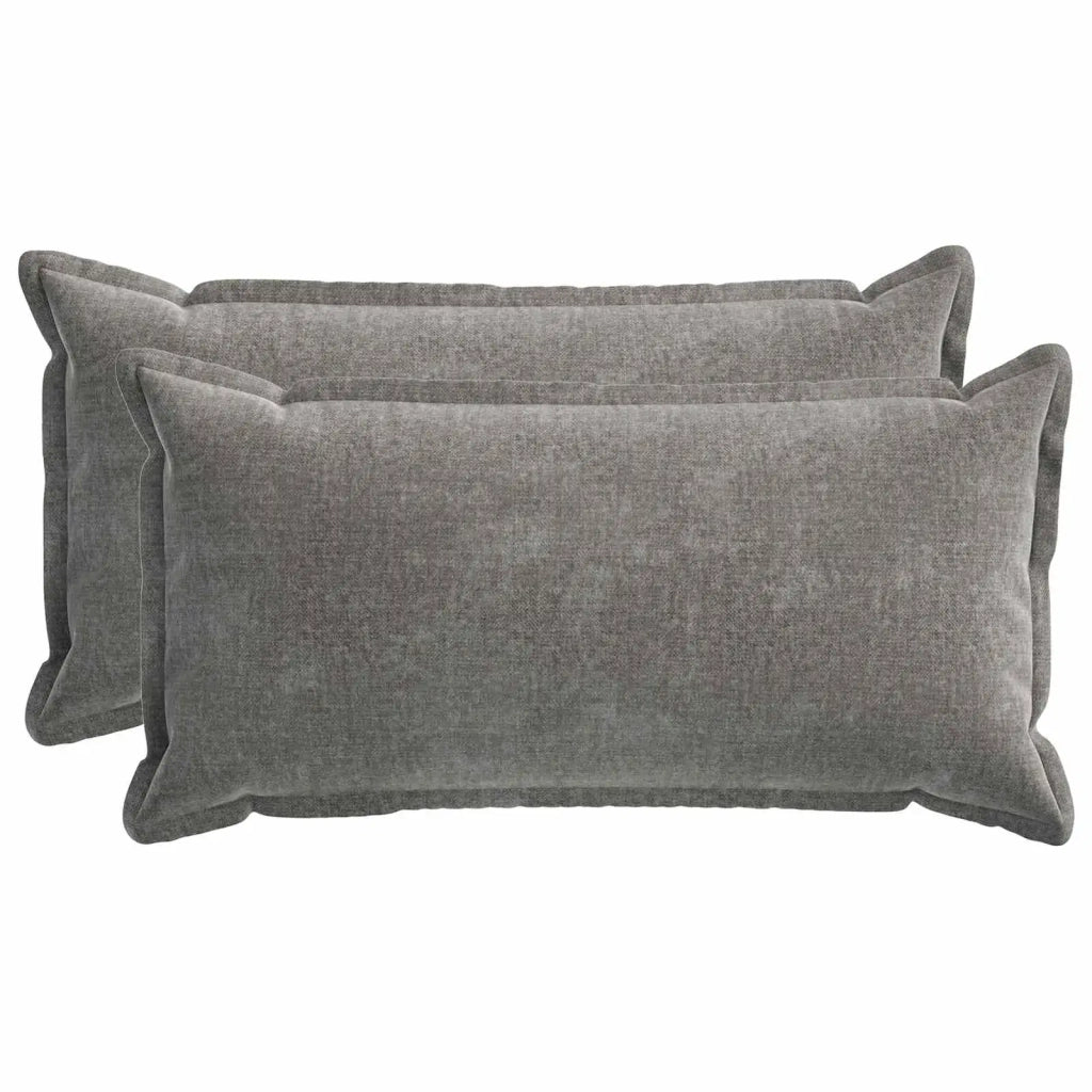 Federa 2 pz HOUTEN Grigio Scuro 40 x 80 cm Tessuto Chenille 918223