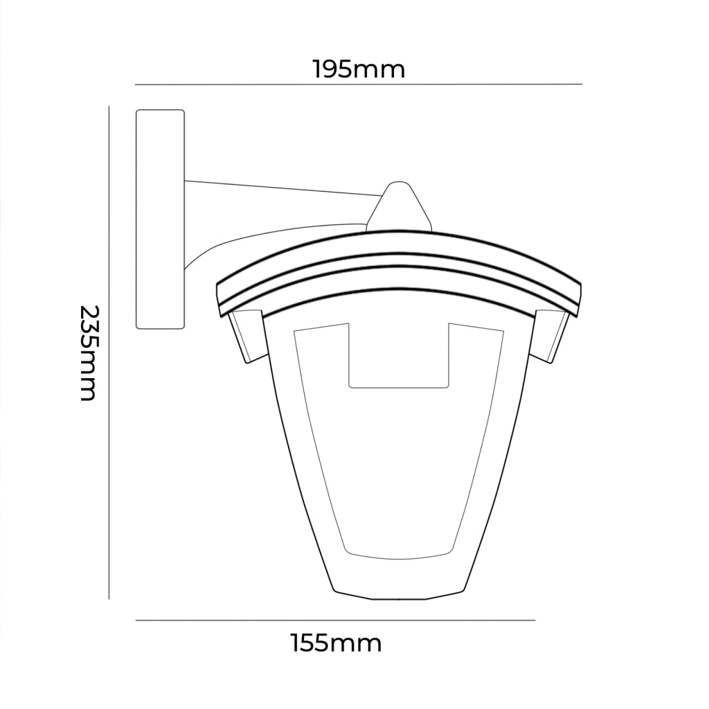 LAMPADA DA PARETE PER ESTERNO IP44 CON ATTACCO E27 - DESIGN TRAPEZOIDALE IN ALLUMINIO E PVC IDEALE PER GIARDINI TERRAZZE E FACCIATE