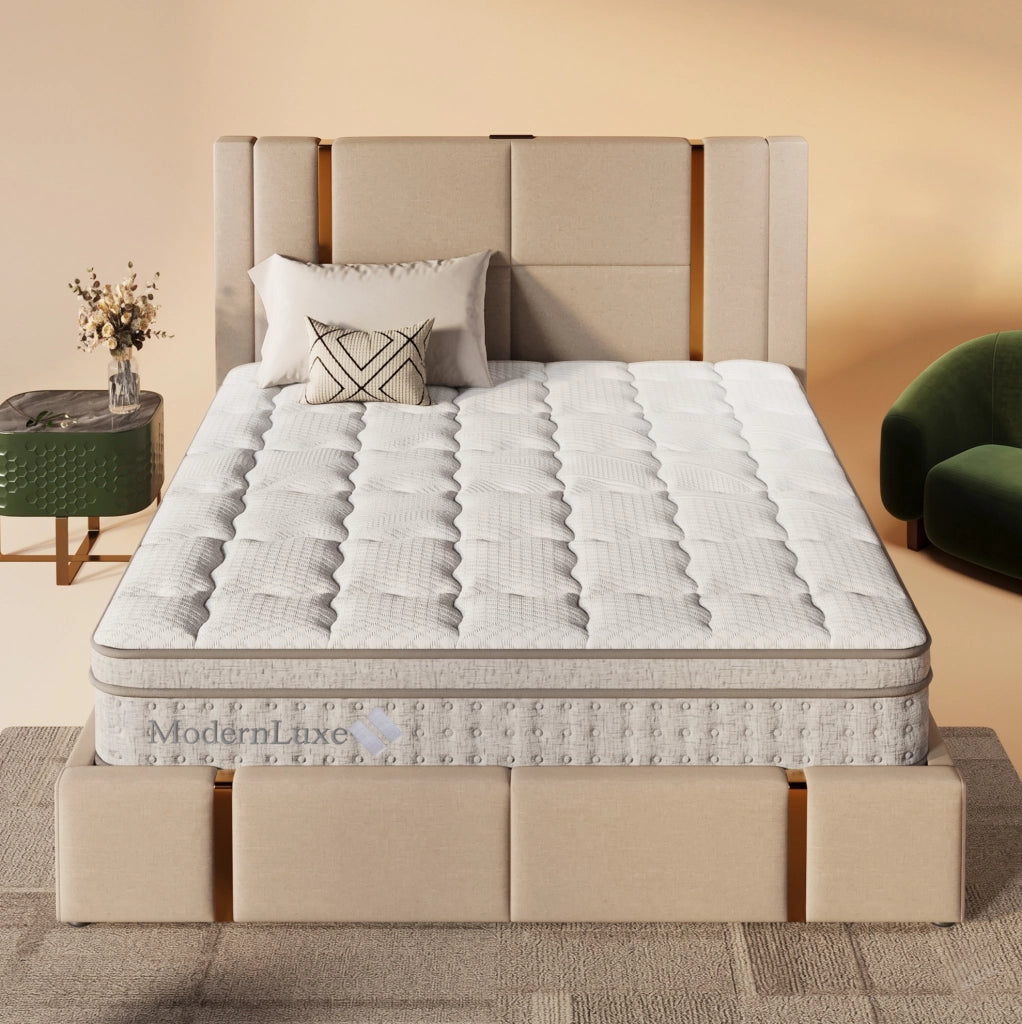 Materasso matrimoniale 140x200 cm H3 a molle insacchettate 7 zone e schiuma fredda; bianco