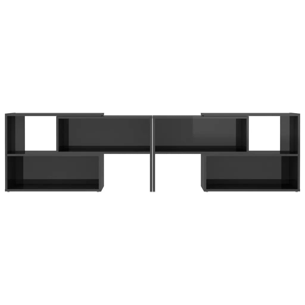 Mobile Porta TV Grigio Lucido 149x30x52 cm in Legno Multistrato 808367