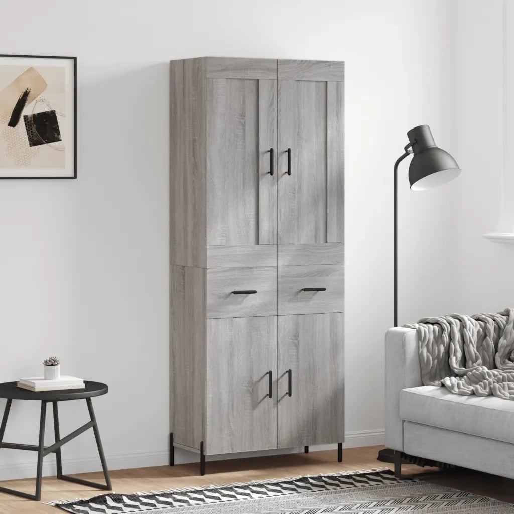 Credenza Grigio Sonoma 69,5x34x180 cm in Legno Multistrato 3199887