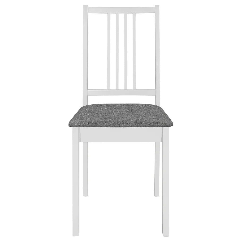 Sedie da Pranzo con Cuscini 4 pz Bianche in Legno Massello cod mxl 12324