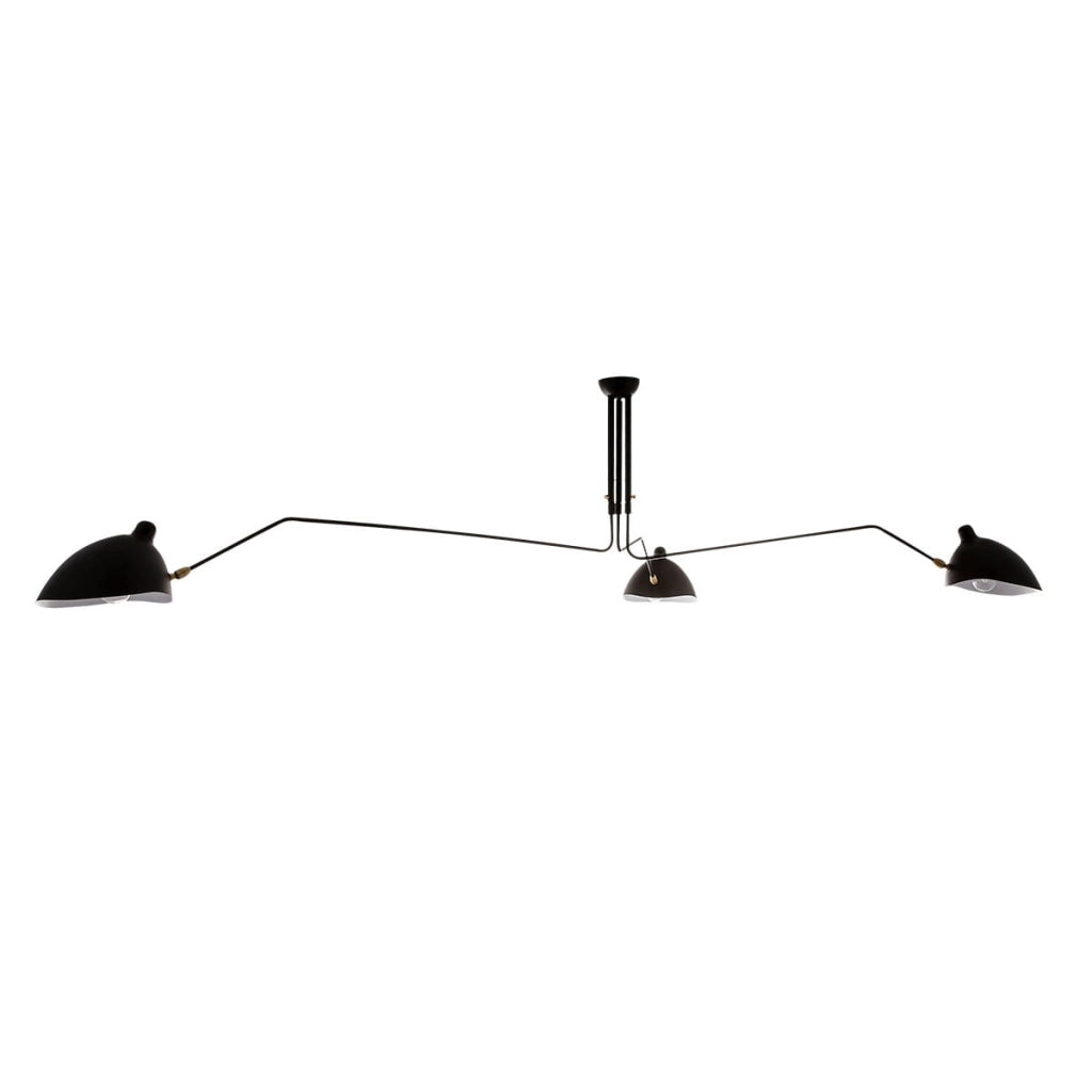 Italux Davis lampada a soffitto industriale nera 3xE27