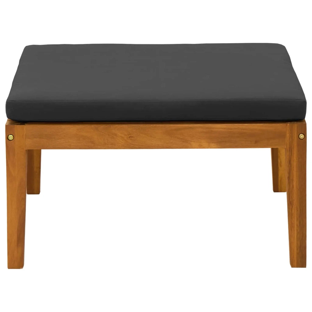Poggiapiedi da giardino con cuscino Legno di Acacia Massello 42022071