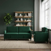 Set di Divani con Storage 2 pz Verde Scuro Poliestere 3429220