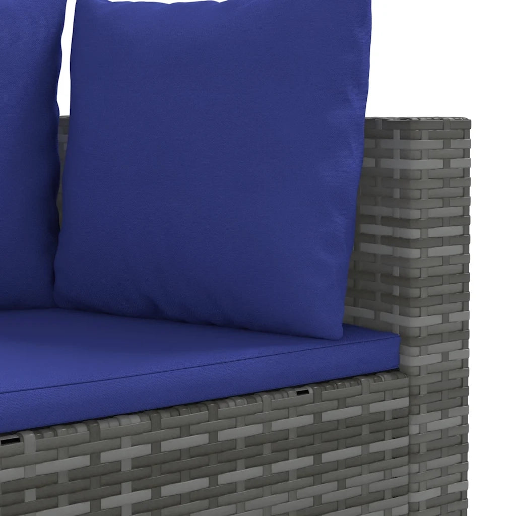 Set Divani da Giardino 7 pz con Cuscini Grigio in Polyrattan 3308383