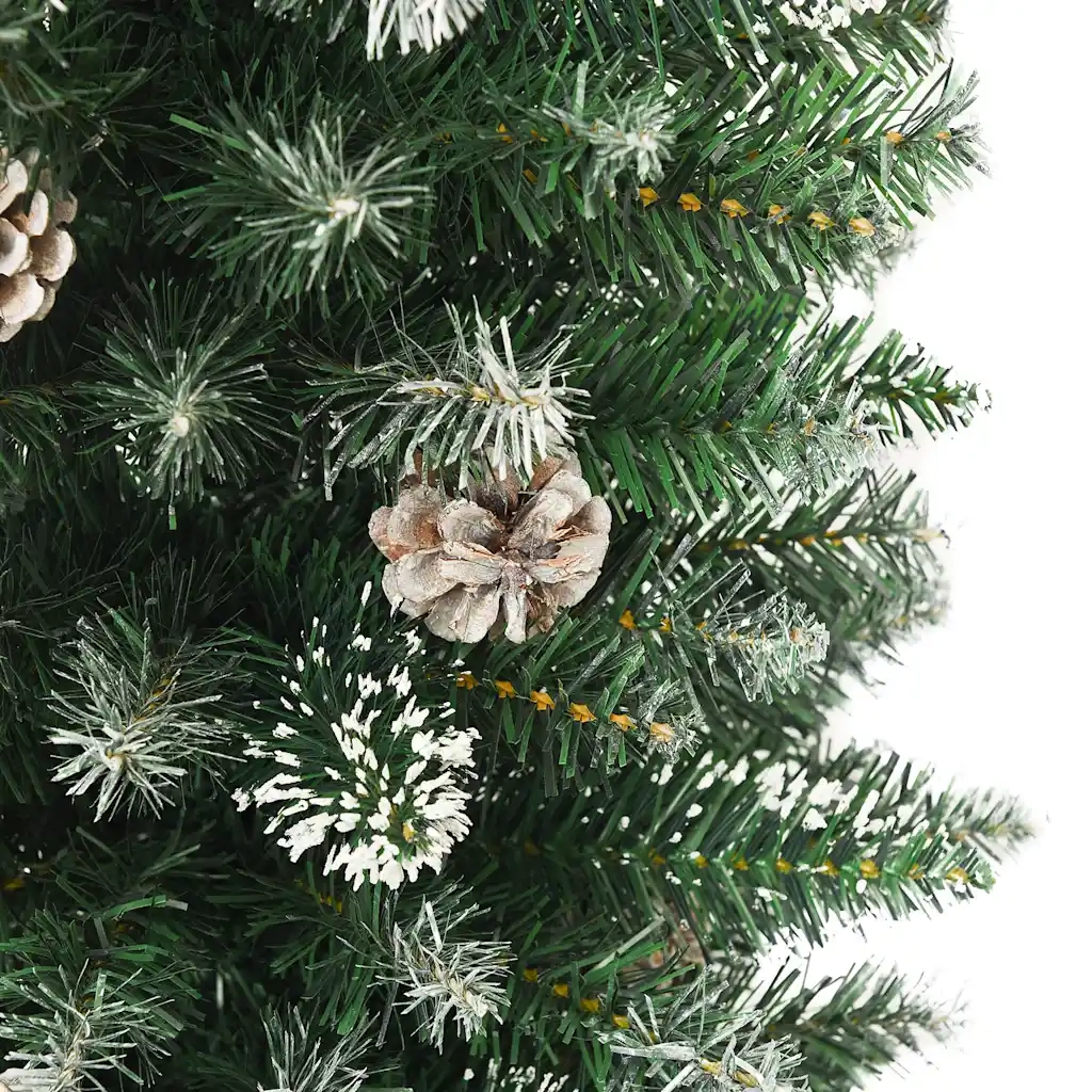 Albero di Natale Artificiale-Albero Natalizio Sottile con Base 180 cm PVC