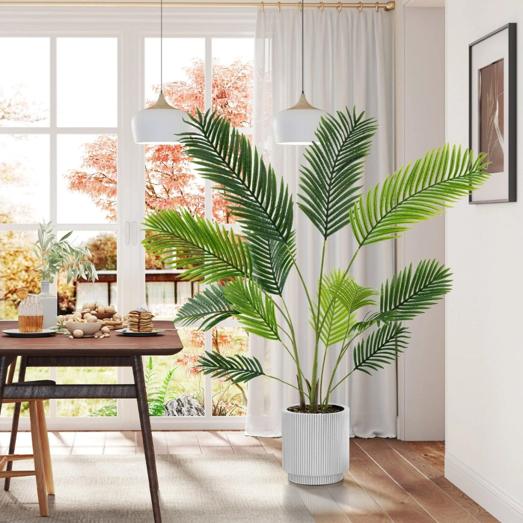 Set di 2 piante artificiali da in vaso da vivaio, Decorazione moderna da interno per soggiorno 140 CM Verde-Piante artificiali