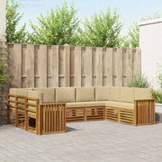 Set divano sezionale con cuscino 9 pcs Naturale e Beige 3375478
