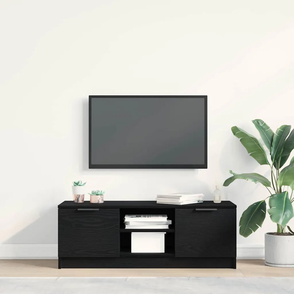 Mobile TV Rovere Nero 102 x 32 x 35.5 cm Legno multistrato 862747