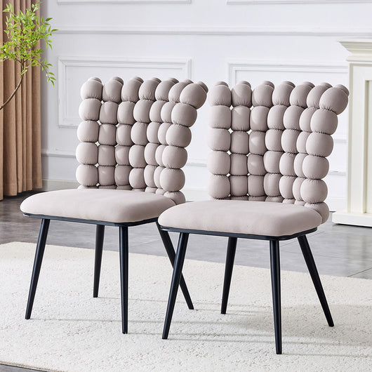 Set 2 sedie da pranzo - Xylo - velluto grigio chiaro gambe nere