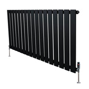 Radiatore Orizzontale 600 x 1190 mm con Valvole TRV Nero