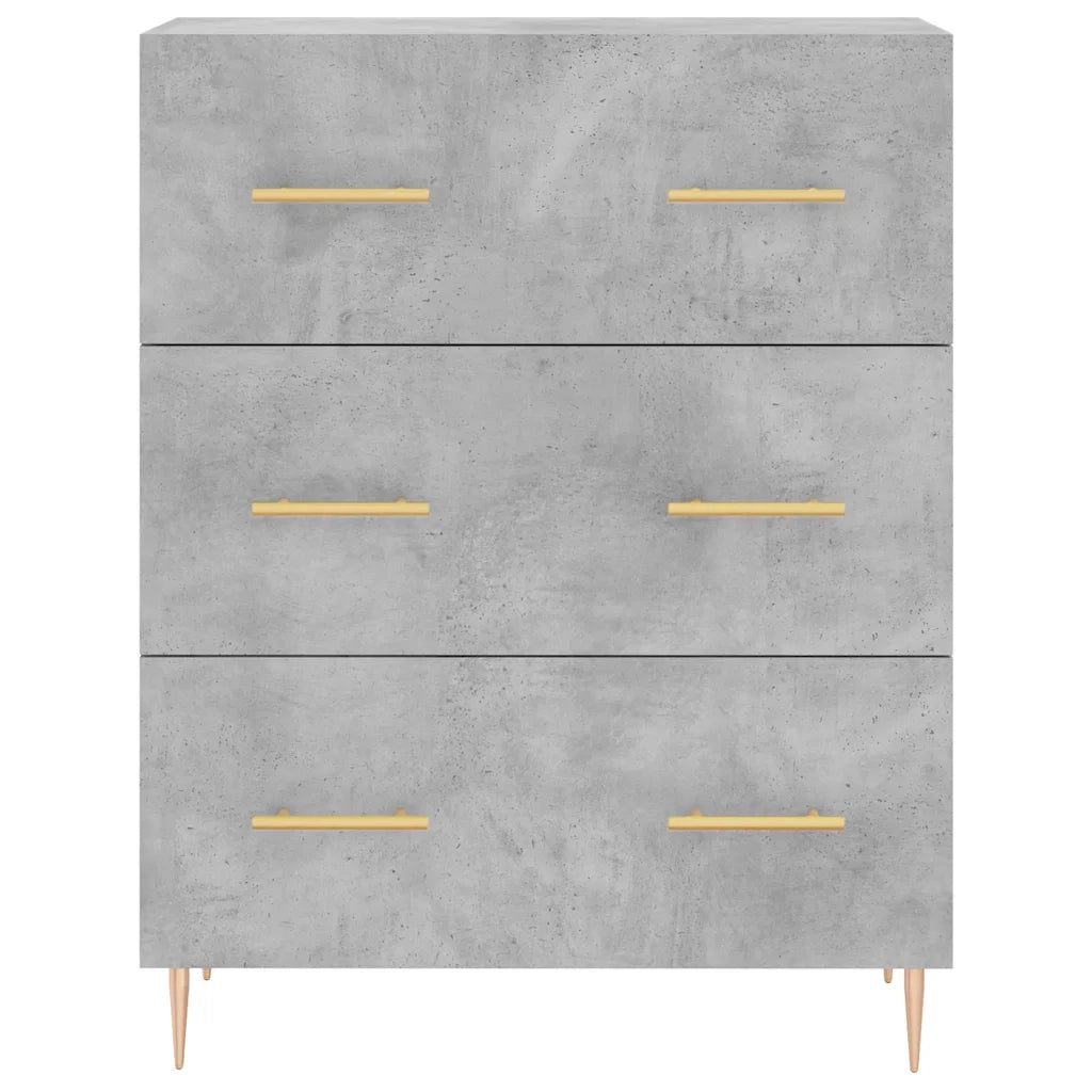 Credenza-Buffet-Armadio da cucina Grigio Cemento 69,5x34x180 cm in Legno Multistrato 848384
