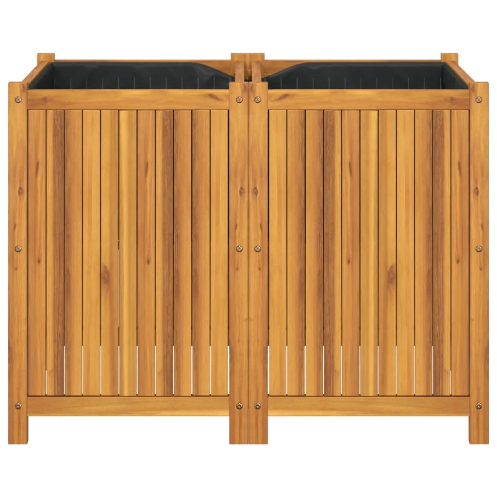 Fioriera Giardino con Rivestimento 100x50x75 cm Massello Acacia