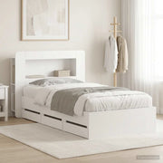 Telaio del letto con storage con testiera Bianco 100 x 200 cm