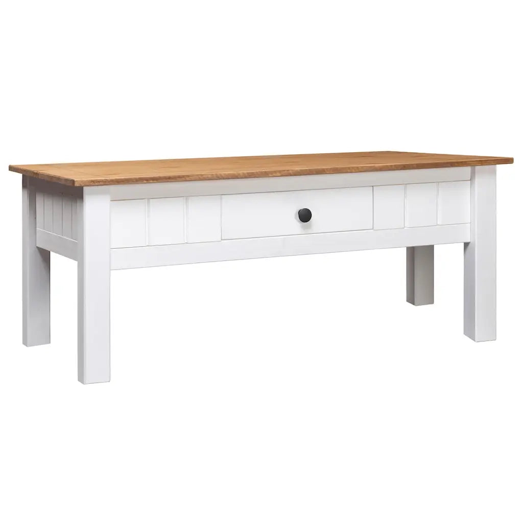Tavolino da CaffÃ¨ Bianco 100x60x45cm Pino Massello Panama Range cod mxl 25226