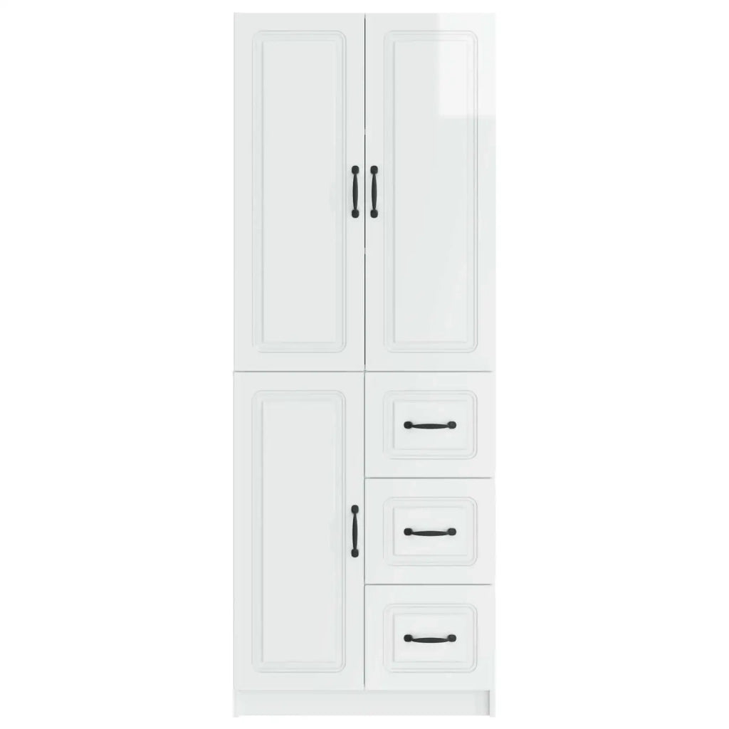 Set di armadi 2 pz Bianco Lucido Legno ingegnerizzato 3416983