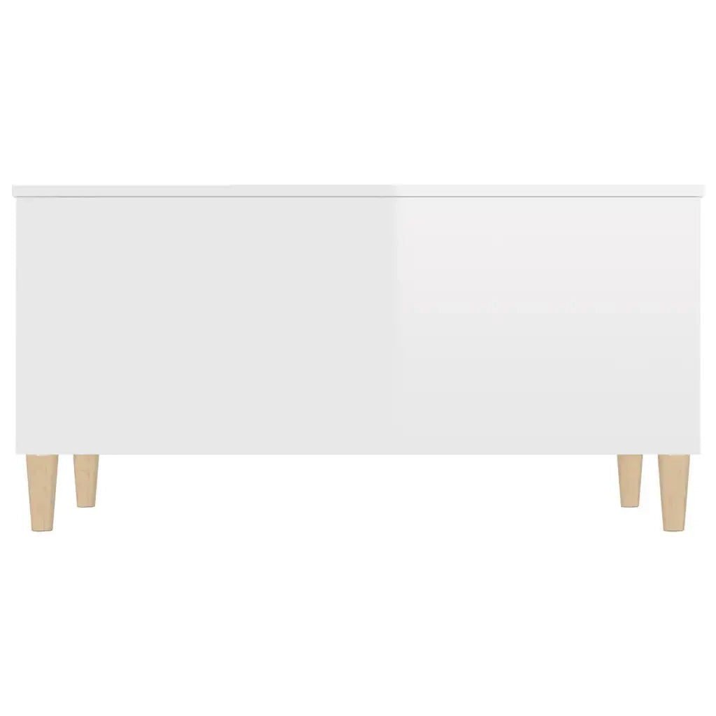 Tavolino Salotto Bianco Lucido 90x44,5x45 cm Legno Multistrato cod mxl 26952