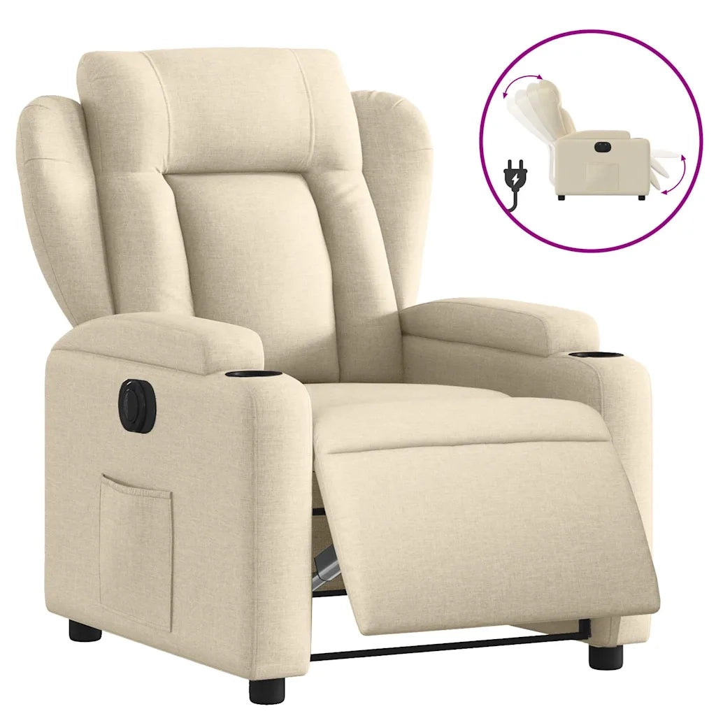 Poltrona Elettrica Reclinabile Crema in Tessutocod mxl 132947