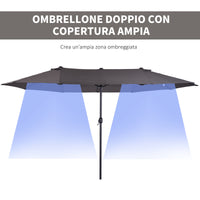 Ombrellone da Giardino Doppio Tetto 4,6x2,7 m  Roland Grigio