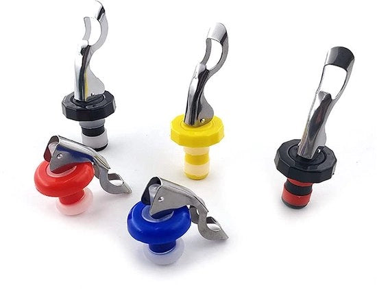 Stopper Wijn Luchtdicht - Afdichting Vacuum - Flessen Stop - Wijn Afsluiter - Silicone - 5 Colori - Flesstopper