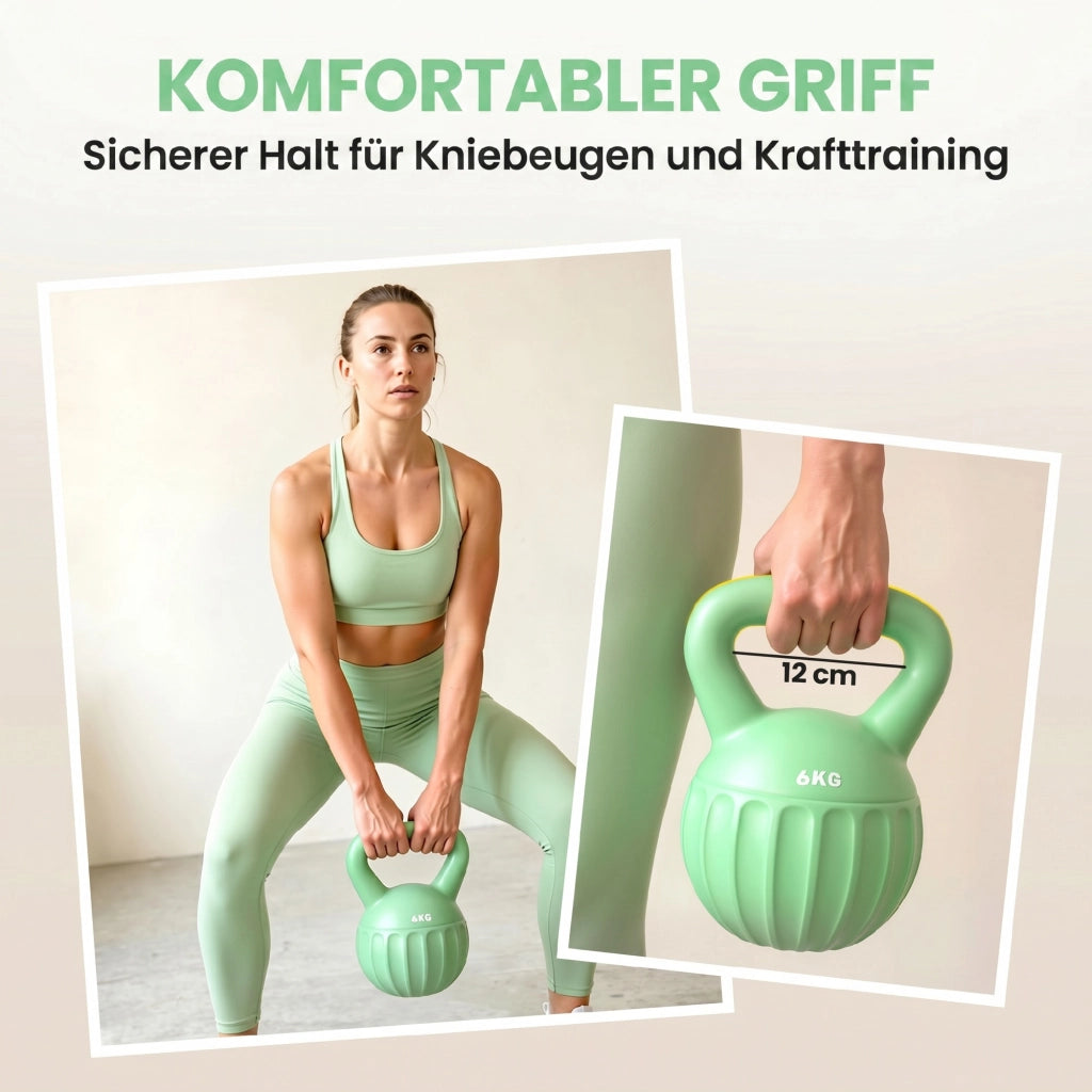 Kettlebell ¨C zephmum ¨C 6 kg Verde 17x17x23 cm