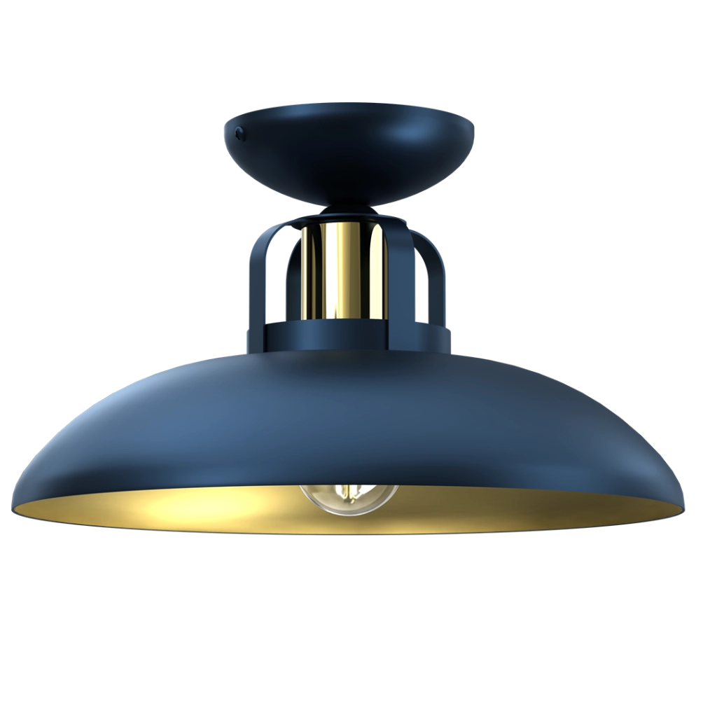 Plafoniera Milagro Felix metallo blu/oro Ø30 E27 60W
