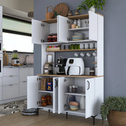 Madia Ceccano, Credenza 7 Ripiani, 120x40x184h cm Bianco
