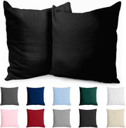 Cuscino coprente 50x50 cm di cotone rinforzato (set di 2) - Nero - Tessuto compatto con 57 fili/cm² - Cuscino coprente 50x50 cm - Certificato Oeko Tex - 

Modello: 
Dimensioni: 50x50 cm
Densità: 57 fili/cm²
Certificazione: Oeko Tex