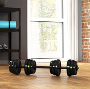 MANUBRI 2 in 1 Regolabili con Bilanciere 25 kg Neri