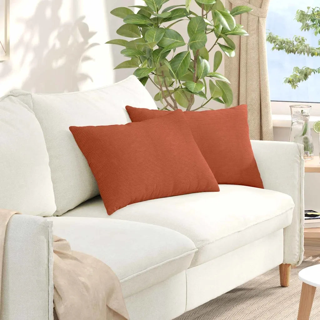 Cuscini da Divano 2 pz-Set di 2 Cuscini per Sofa Rosso Arancio 60 x 40 cm