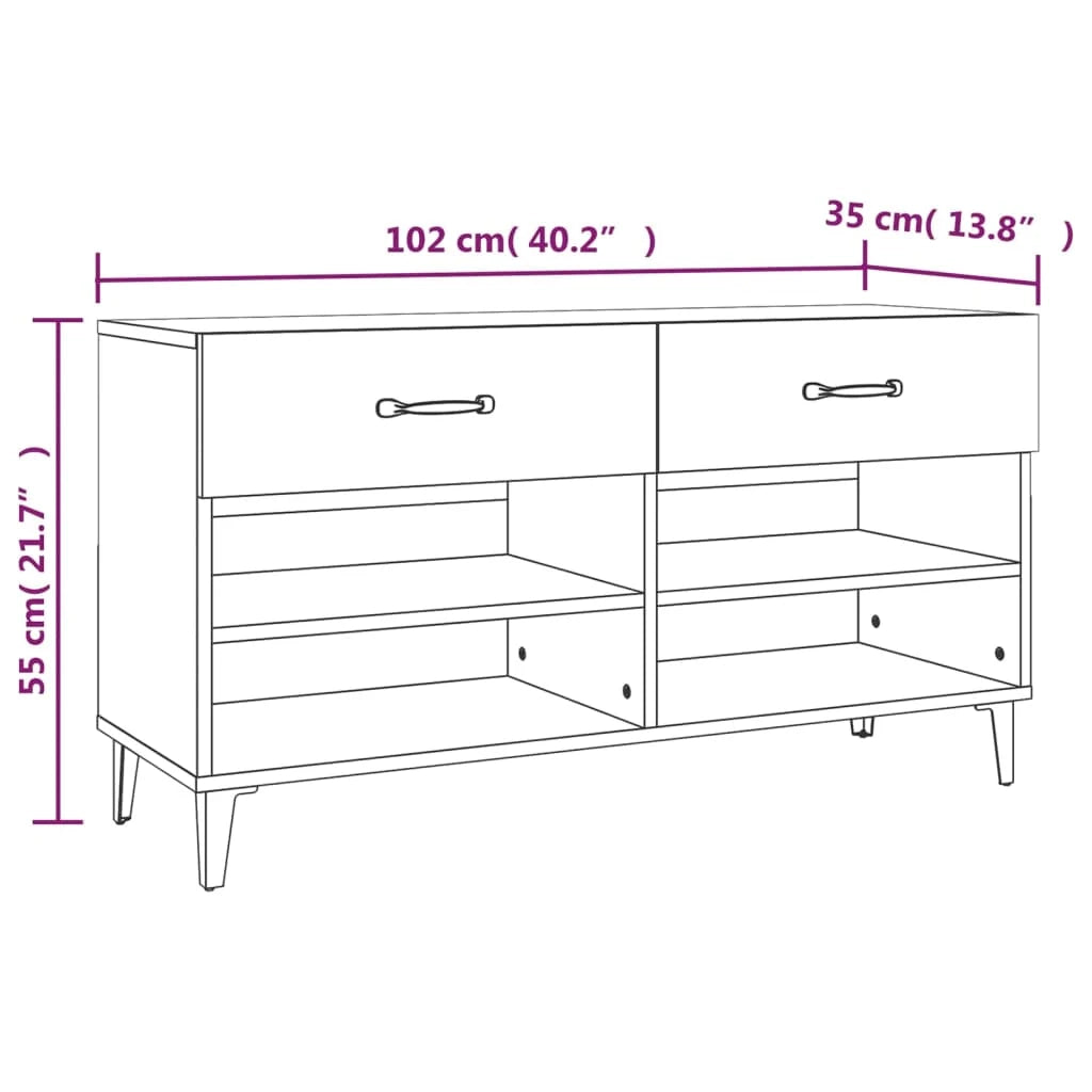 Scarpiera 102 x 35 x 55 cm in legno ingegnerizzato marrone 02_0043378